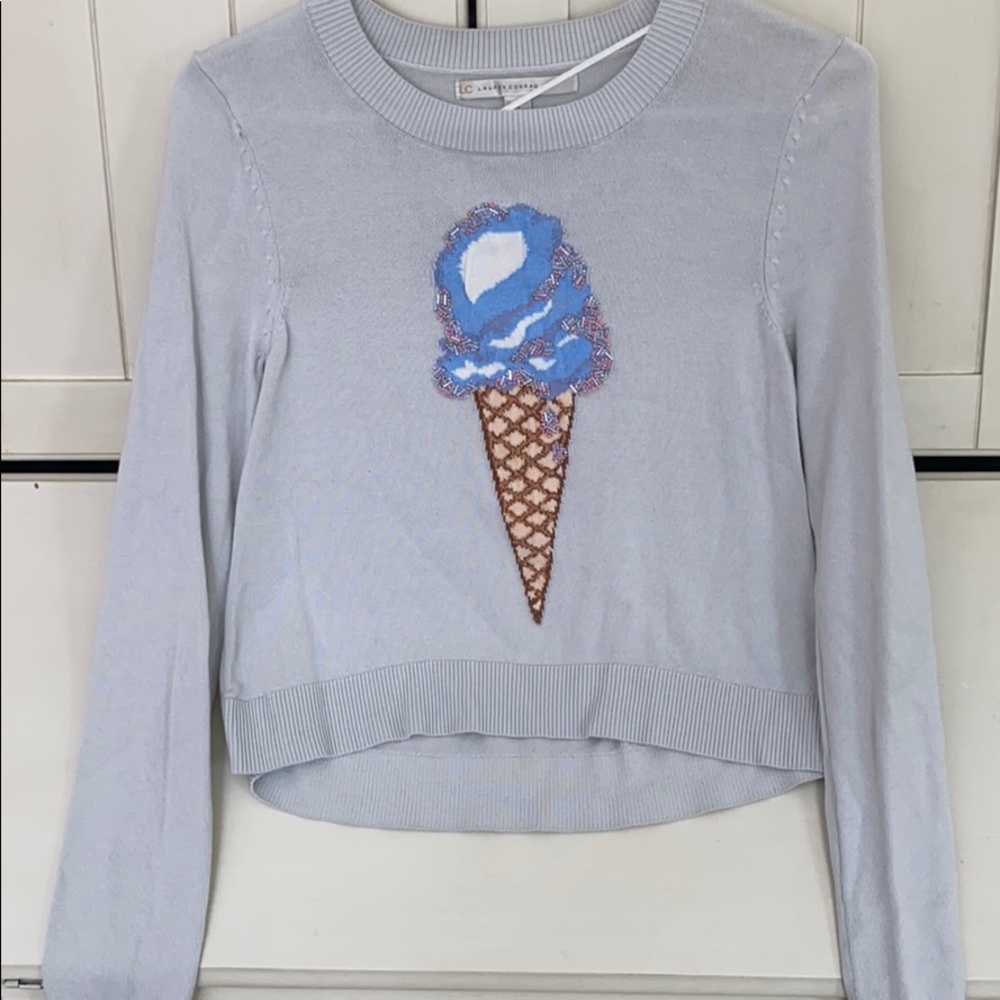 Blue Ice cream Cropped sweater by Lauren Conrad